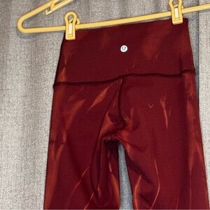 Lululemon Wunder Train Womens 0 Burgundy High Rise Leggings Everlux Yoga Pants